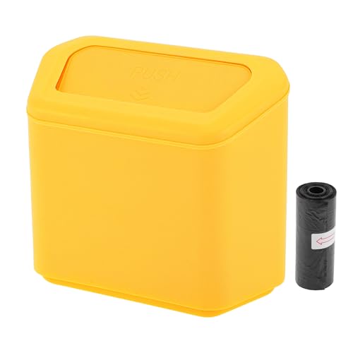 Car Trash Can Car Door 6.3" Length 2.8" Width 5.5" Height Auto Trash Bin Plastic Yellow Hanging - color: Yellow