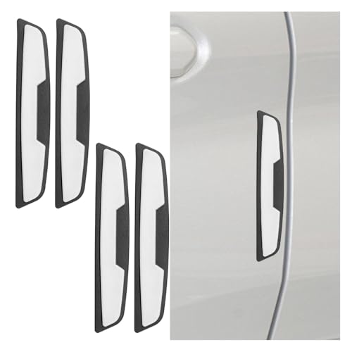 Craedli 4PCS Car Door Edge Guards Protector, Anti-Scratch Car Door Self Adhesive Anti-Collision Trim Strip Auto Side Door Protector, Universal Auto Body Bumper Guard for Cars SUV Truck(Black&White) - color: Black&White