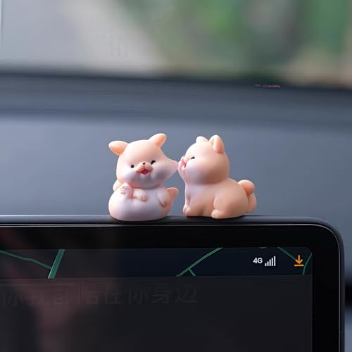Car Dashboard Decorations Accessories Interior for Women Men, Mini Kiss Dogs Collectibles Statues Decoration for Dash Board Auto Windows Car Display Computer Monitor Birthday Cake Toppers Ornaments - color: D6