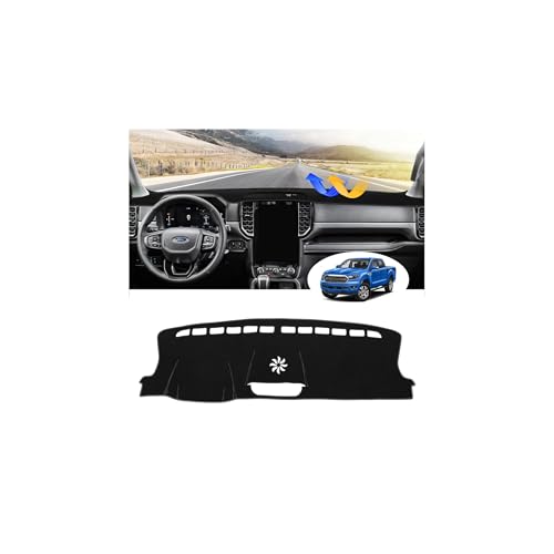 CARTIST Dash Cover for Ford Ranger 2024 2025 2026 Dashboard Cover Mat for Ford Ranger Accessories Non-Slip Carpet Sunshield Glare UV Rays Protector - size: Ford Ranger 2024 2025