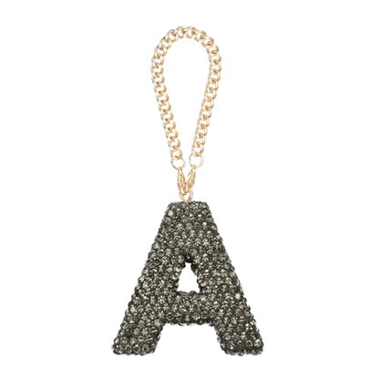 MECCANIXITY Bling Car Letter Charm, Initial A Letter Interior Car Rear View Mirror Decoration Hanging Crystal Ornaments for Women Bags Water Cup DIY Craft, Gray - style: A Letter