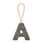 MECCANIXITY Bling Car Letter Charm, Initial A Letter Interior Car Rear View Mirror Decoration Hanging Crystal Ornaments for Women Bags Water Cup DIY Craft, Gray - style: A Letter