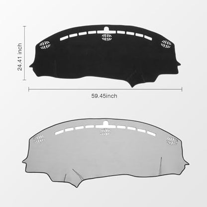 KUST Black Dash Cover for Dodge Challenger 2015-2022 2023 2024 Left Hand Driving Non-Slip Dashboard Cover Interior Accessories for Dodge Challenger Custom Fit Dash Mat Sunshade No Glare - size: 59.45''×24.41''(Dodge Challenger 15-24）