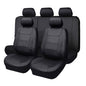 Flying Banner car seat Covers Protects Water Proof Faux Leather Carbon Fiber Front and Rear Bench (Black, Full Set - 8PCS) - color: Black, size: Full Set -- 8PCS
