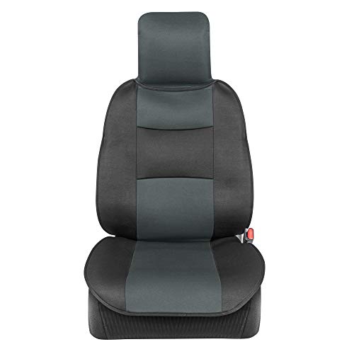 BDK EasyFit Car Seat Covers for Front Seats, Gray – Front Seat Cover Set with Integrated Headrest Cover, Quick Slip-On Installation and Two-Tone Accent, Fits Most Car Truck Van SUV - color: Charcoal
