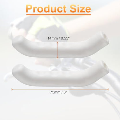 HARFINGTON 1 Pair Bike Brake Lever Cover Silicone Brake Lever Grip Protector Anti-Slip Brake Handle Protection Covers Sleeve for Mountain Road Bike Cycling, White - color: White