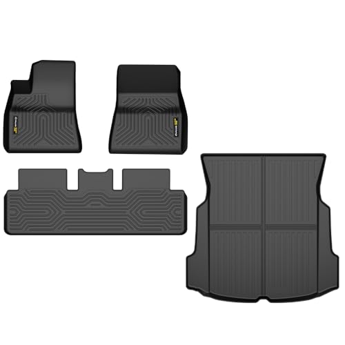 G-PLUS Model 3 Floor Mats Cargo Liner Compatible with 2017-2023 Tesla Model 3 2017 2018 2019 2020 2021 2022 2023 Floor Liners TPE All Weather Custom Fit Full Cover Protection Car Floor Mats Black 4pcs - size: 2017-2023|Fit Tesla Model 3|4PCS