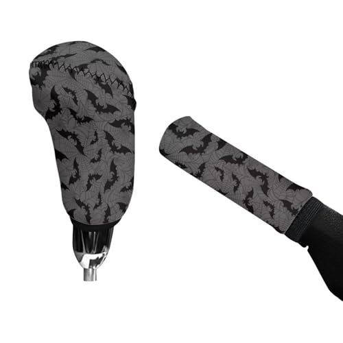 Bulopur Car Shifter Gear Hand Brake Trim Cover Set for Most Cars Van SUV Sedan Truck Auto Accessories - color: Bat Spider Web