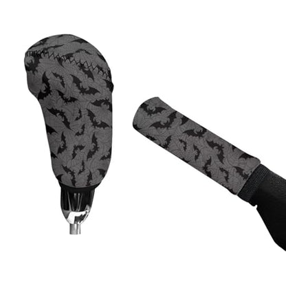 Bulopur Car Shifter Gear Hand Brake Trim Cover Set for Most Cars Van SUV Sedan Truck Auto Accessories - color: Bat Spider Web