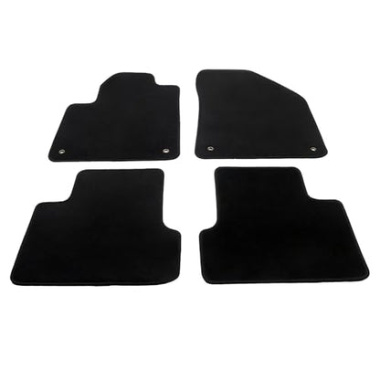 IKON MOTORSPORTS, Nylon Car Floor Mats Compatible with 2014-2023 Jeep Cherokee 4DR, OE Style Black Driver Passenger Car Carpets, Front Rear 4PCS Full Set