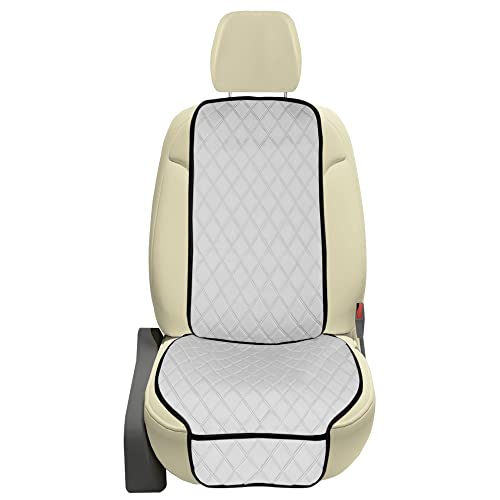 FH Group Car Seat Cushion – Neosupreme Single Front Seat Cover with Front Pockets, Airbag Compatible, Universal Fit Car Seat Cushion for Driver or Passenger Seat, SUV, Truck, Sedan & Van – White - color: White, style: Front