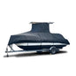 Heavy Duty T-Top Boat Cover, Fits 24ft to 26ft Long Center Console Boat with T-Top Hard-Top, Waterproof Fade Resistant T Top Boat Storage Cover (Black, Size 4: 24'-26' Long, Beam 112" W) - color: Black, size: Size 4: 24'-26' Long, Beam 112" W