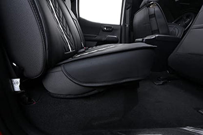 Tacoma Truck Rear Seat Covers 2005-2024 2025 2026 Access Double Cab TRD Sport Offroad Limited SR5 V6 Back Car Cushions with Waterproof Faux Leather(Rear Seat/Black-White) - color: Rear Seat/Black-White