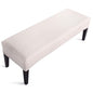 Fuloon Stretch Jacquard Dining Bench Cover - Anti-Dust Removable Bench Slipcover Washable Seat Cushion Protector for Bedroom, Kitchen, Hotel, Banquet (Pale Beige) - color: Pale Beige