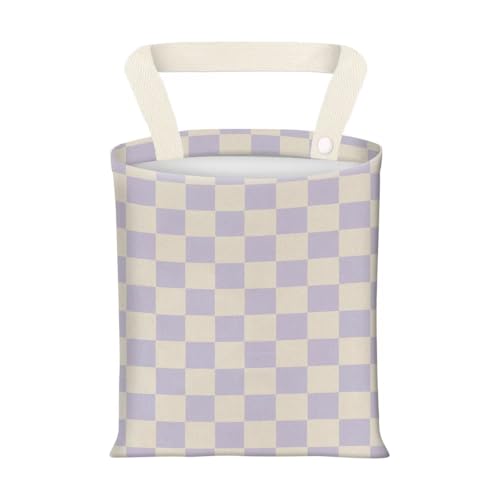 Hanging Car Garbage Bag, Cute Car Trash Can Bag, Automotive Accessories for Women Men Cute Purple Checkerboard - color: Cute Purple Checkerboard