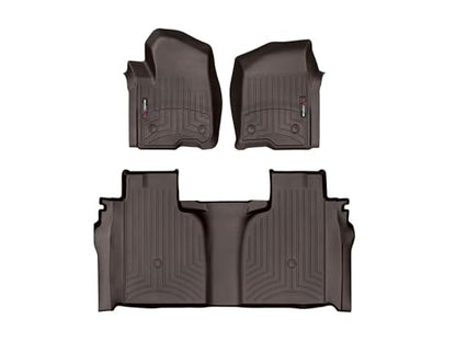 WeatherTech Custom Fit FloorLiners for GMC Sierra 1500 Limited, Silverado 2500HD/3500HD, Silverado 1500-1st & 2nd Row (471436-1-2), Cocoa - color: Cocoa