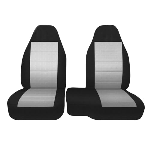 60/40 High Back Bench Seat Cover for Ford Ranger 2004 2005 2006 2007 2008 2009 2010 2011 2012 Heavy-Duty Cloth 2PCS Waterproof Truck Pickup Protector Truck Interior Accessories - Gray - color: Gray, size: 2004-2012