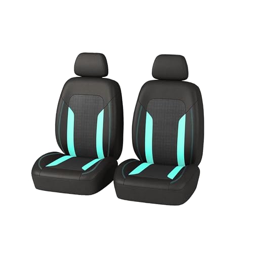 2 Pack Car Front Seat Covers, Breathable Front Seat Headrest Covers, Comfortable Vehicle Seat Headrest Protector with Foam Padding and Retaining Buckle, Universal for RV, SUV, Truck (Green) - color: Green