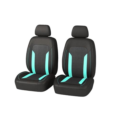 2 Pack Car Front Seat Covers, Breathable Front Seat Headrest Covers, Comfortable Vehicle Seat Headrest Protector with Foam Padding and Retaining Buckle, Universal for RV, SUV, Truck (Green) - color: Green