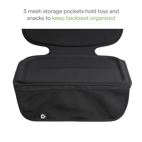 Munchkin Car Seat Cover with Tablet Holder for Under Baby Car Seats and Toddler Booster Seats, Elite Seat Guardian Protector, Rear and Forward Facing, Dark Grey - style: Seat Protector with Tablet Holder