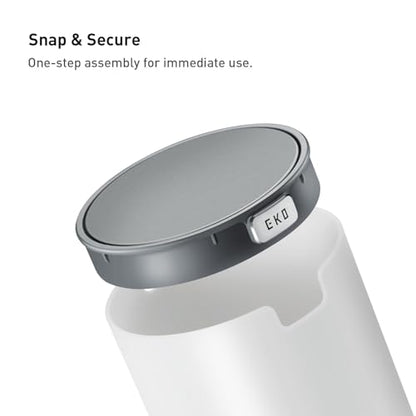 EKO Mini Desk Trash Can with Swing-Top Lid 0.4 Gallon Small Table Round Wastebasket for Office, Home, Car (White) - color: White, size: Tabletop 1.5 Liters
