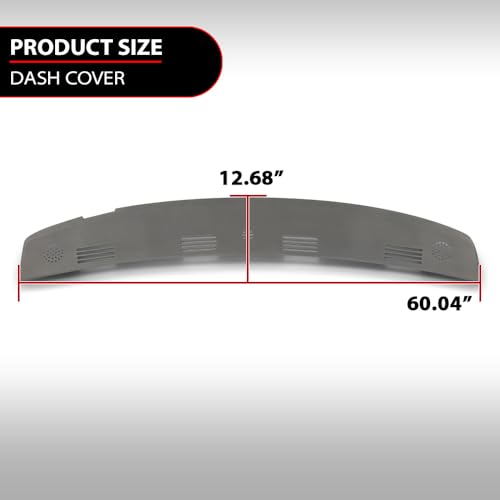 DOTCOM Dash Cover Dashboard Panel, Compatible With Dodge Ram 1500 2002 2003 2004 2005/Fit Dodge Ram 2500 3500 2003 2004 2005 Instrument Panel Cover, Gray - color: GRAY