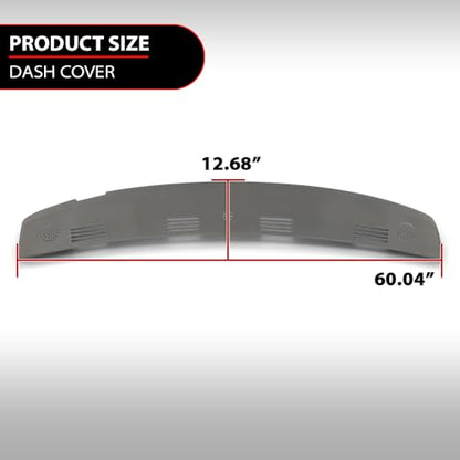 DOTCOM Dash Cover Dashboard Panel, Compatible With Dodge Ram 1500 2002 2003 2004 2005/Fit Dodge Ram 2500 3500 2003 2004 2005 Instrument Panel Cover, Gray - color: GRAY