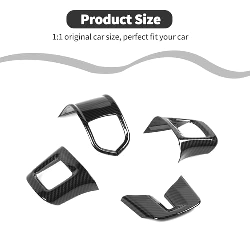 Inner Carbon Fiber Center Console Steering Wheel Frame Bezel Decoration Compatible with Dodge Durango/Challenger/Charger/Dart 2009-2014 Interior Accessories(4Pcs, ABS