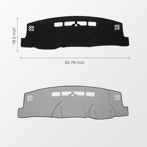 KUST Dash Cover for 2014-2018 Chevy Silverado/GMC Sierra 1500,2015-2019 Chevrolet Silverado/GMC Sierra 2500HD 3500HD (NOT Covering the Speaker Holes) Dashboard Cover Polyester Non-Slip Black - size: Silverado 14-18(Black)