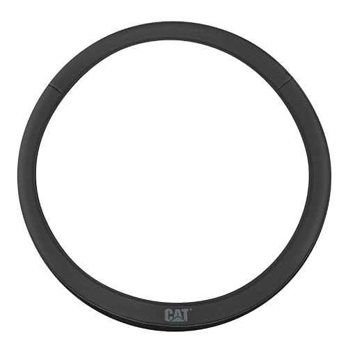 Cat® EasyWrap Faux Black Leather Steering Wheel Cover, Self Wrapping Car Steering Wheel Cover for Auto Truck Van SUV - Standard 14.5" - 15 Inches - color: Black EasyWrap, size: Standard (14.5-15")