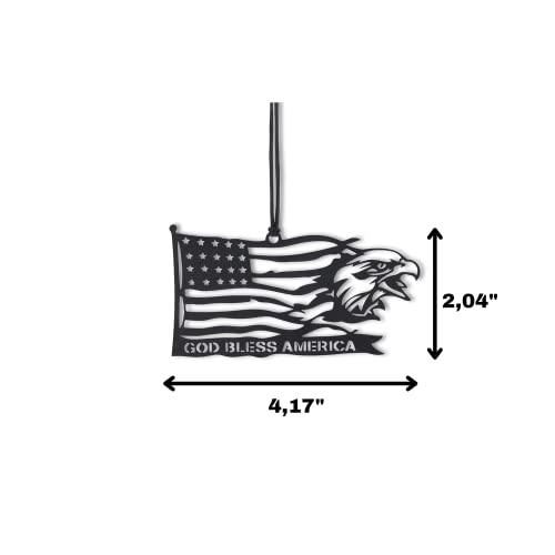 Rear View Mirror Accessories - Car Mirror Hanging Accessories - Car Pendant, Car Charms Ornament - Swinging Ornaments Cars Accessory for Men and Women Hanger - Black (USA Eagle Flag) - style: USA Eagle Flag