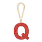 MECCANIXITY Bling Car Letter Charm, Initial Q Letter Interior Car Rear View Mirror Decoration Hanging Crystal Ornaments for Women Bags Water Cup DIY Craft, Red - style: Letter Q