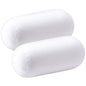 Geelin 2 Pcs Micro Bead Roll Pillow 11.8 x 6.3 Inch Pillow Bolster Soft Cylindrical Pillows for Sleeping Home Travel Neck Head Back Support Rest (White) - color: White