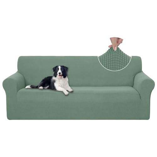 U-NICE HOME Stretch Couch Cover Sofa Cover Sofa Slipcover Furniture Protector for 3 Cushion Couch Sofa Pet Friendly(Sofa, Cyan) - color: Cyan, size: Sofa