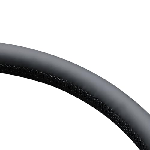 MEWANT Hand Stitch Steering Wheel Cover for Dodge Ram 1500 Laramie Big Horn 2019-2021 Black Real Leather Steering Wrap - color: Black Real Leather&Red&Black Thread