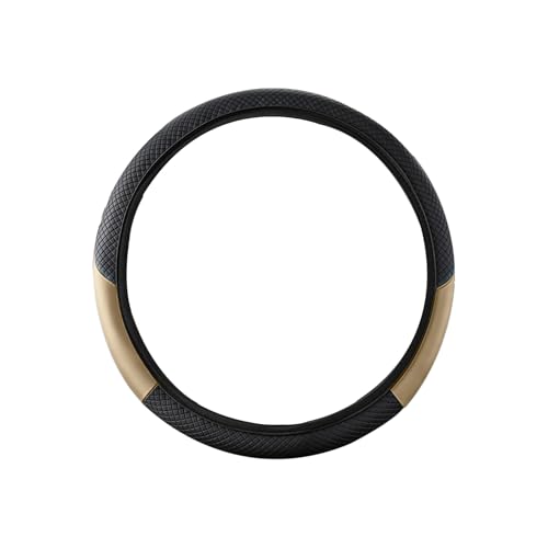 Car Steering Wheel Cover, 15 inch Carbon Fiber Microfiber Anti-Slip Breathable PU Leather Elastic Steering Wheel Protector, Car Interior Accessories for Most Cars (AD-Beige) - color: AD-beige