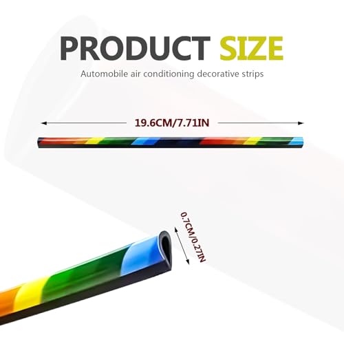 Automotive 20PCS Universal Car Air Conditioner Vent Trim Decoration Strip Bendable Vent Outlet Trim for Most Cars SUVs and Trucks with Straight Grilles, Rainbow - color: Rainbow
