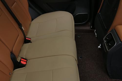 EDEALYN® 1 Pack Scalable (124-140cm) Back Seat Cover Car Seat Cover Seat Protector Rear Seat Bottom Cover Fits 90% of car - for Seat Bottom Only (Tan - Rear seat) - color: Beige - Rear seat