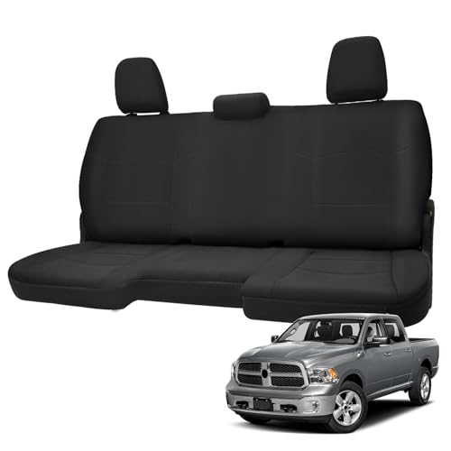 Rear Seat Cover Compatible with 2013-2018 Dodge Ram & 2019-2022 Classic Ram Crew Cab, Neoprene Durability Truck Seat Cover, ONLY Fit Full Bench Rear Seat Without Armrest, NOT for 60/40 Seat - color: Black, size: 2013-2022 Ram 1500/2500 Rear