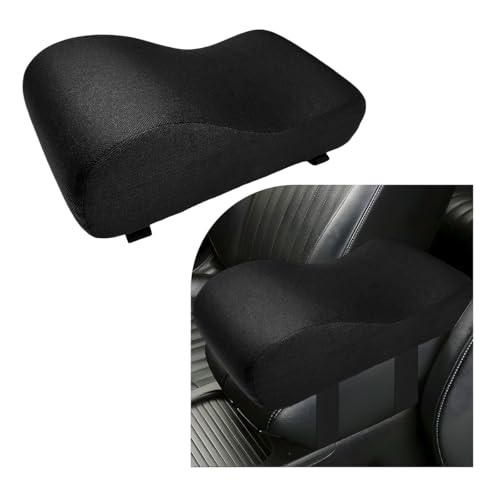 Car Armrest Cushion, 12.2"×6.3"×3.9" Memory Foam Center Console Armrest Pad, Comfortable Armrest Console Pillow Protector for Most Vehicles, Universal Car Accessories (Black) - color: Black