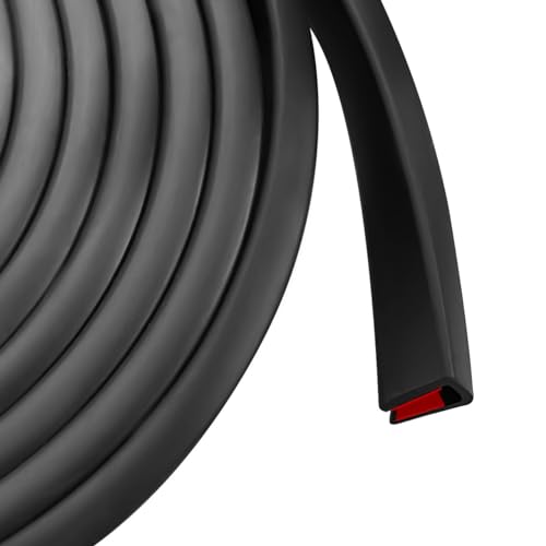 Edge Trim, 3/16" (5mm) Rubber Edge Trim, Flexible Self Adhesive U Channel Edge Protector for Glass, Mirror, Plywood, Steel Panel Sharp Edges, Peel and Stick Plastic Trim, Black Color, 20Ft - size: Size3/16"(Fit 5/32"~7/32"), L20'