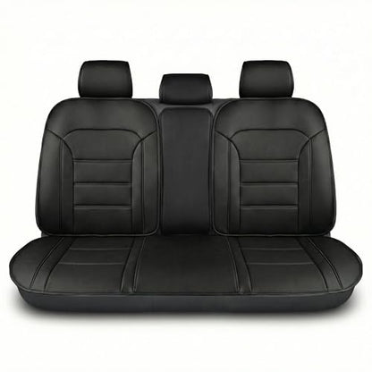 FH Group Car Seat Cover Cushion - Rear Seat Covers for Cars Trucks SUV, Faux Leather Car Seat Cushions, Waterproof Car Seat Cover Cushion, Universal Fit Car Seat protector Rear Set Black - color: Black - Rear Set