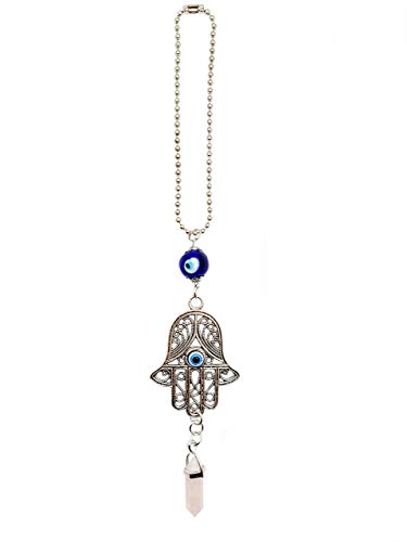 LUCKBOOSTIUM Hand Protection Amulet Evil Eye Car Rearview Mirror Hanging Ornament Charms Accessories Good Luck Charms - (2"x11" Pink Crystal) - color: Pink Crystal