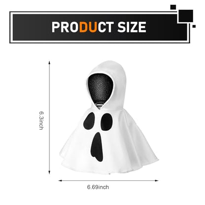 Halloween Ghost Gear Shift Cover, Funny Hoodie Shaped Knob Cover, Cute Mini Car Interior Decor, Ideal for Halloween Car Accessories & Gifts (White)