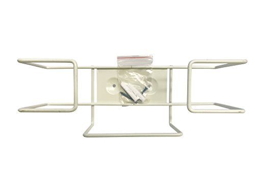 1 Each | Disposable Glove or Tissue Box Holder, Wire Rack, Wall Mounted Universal Box Holders, for Larger Sized Single Boxes, White - 1 Glove Box Holder