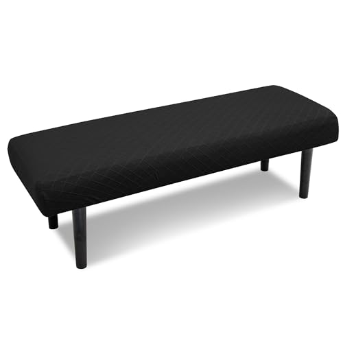 Stretch Bench Covers, Bench Seat Covers, Bench Cushions Covers, Printed Bench Seat Protector, Washable Bench Slipcover, Rectangle Bench Covers for Dining Room, Living Room, Kitchen(Argyle black) - color: Argyle Black