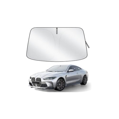 Car Windshield Sun Shade, 300T Thickened Car Window Shades Heat Reflective Interior Cool, Universal Fit for Most Cars SUVs Trucks, Foldable & Portable Design (L (57" × 31")) - size: L (57" × 31")
