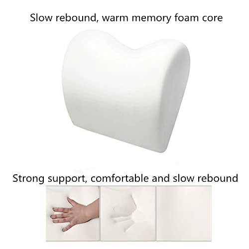 Memory Foam+PU Leather Lumbar Pillow - Car Middle/Lower Back Support Pillow - Suitable for Car Seats, Office Chairs, Recliners, etc. (Beige) - color: Beige