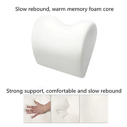 Memory Foam PU Leather Lumbar Pillow - Car Middle/Lower Back Support Pillow - Suitable for Car Seats, Office Chairs, Recliners, etc. (Brown) - color: Brown