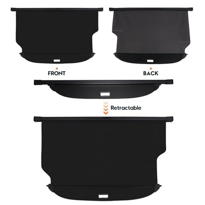 Powerty Retractable Cargo Cover for 2020-2025 Kia Telluride - Canvas Texture Trunk Cover Privacy Screen Rear Security Shade for Telluride Accessories - size: 2020-2025 | Kia Telluride